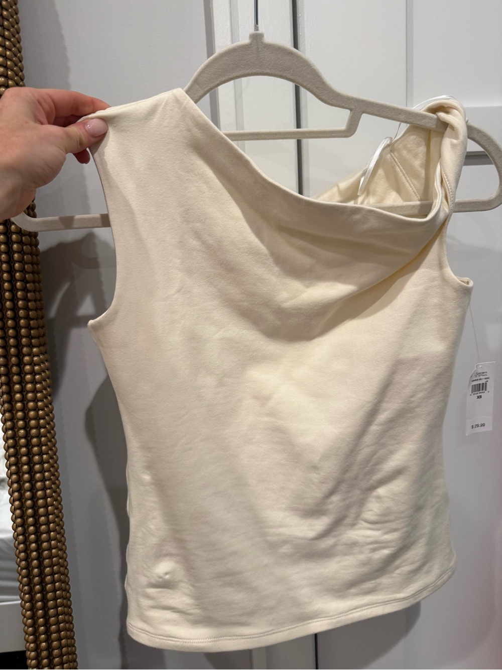 GAP Cream One-Shoulder Drawstring Tank - Picture 3 of 3